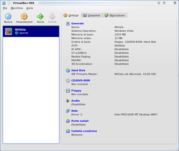 [Creazione macchina virtuala Virtualbox]