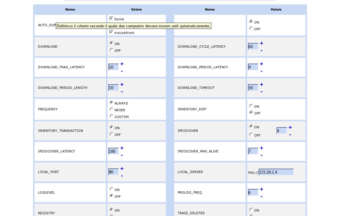 OCS - Amministrazione